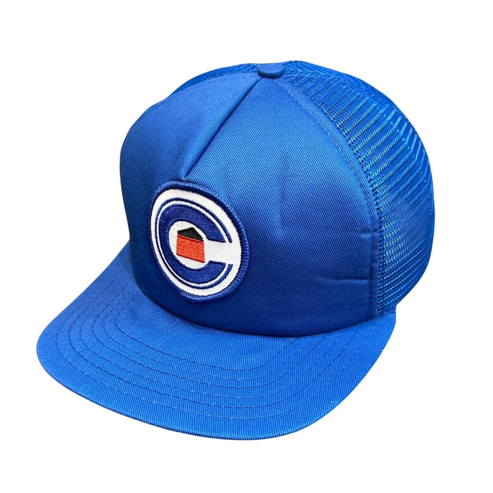 Vtg 90s Chicago Cubs New Era Pro Design Trucker Hat Made in‎ USA Deadstock